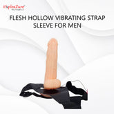 it'spleaZure Flesh Hollow Vibrating Strap Sleeve for Men - Realistic TPE sleeve with vibrations